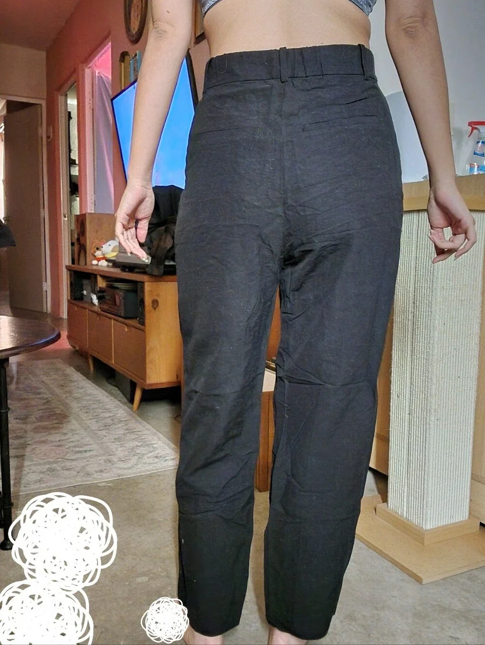 H&M Linen Blend Straight Tailored Trousers US 6